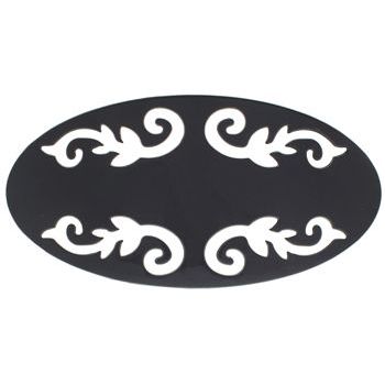 Scunci - No Slip Grip - Oval Filigree Barrette - Black
