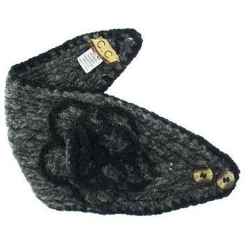 SOHO BEAT - Knitted Winterband with Flower - Charcoal