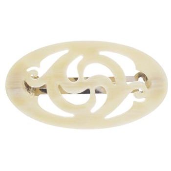 Bellissima - Filigree Swirl Barrette - Light Horn (1)