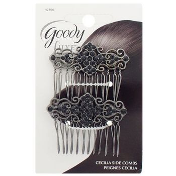 Goody - Luxe - Cecilia Side Combs - Jet (Set of 2)