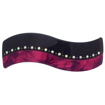 SOHO BEAT - French Fashionista - Crystal Encrusted Wavy Barrette - Merlot