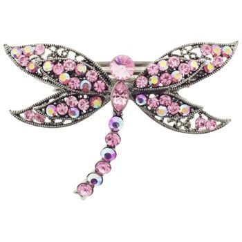 SOHO BEAT - Crystal Avenue - Crystal Dragonfly Barrette - Rose
