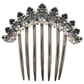 SOHO BEAT - Crystal Avenue - Crystal Flower Petal Comb - Smoke