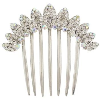 SOHO BEAT - Crystal Avenue - Crystal Flower Petal Comb - White