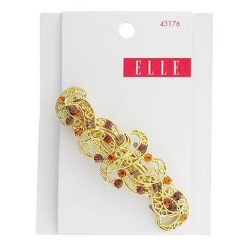Elle & Elle Girl - Gold Filigree and Crystal Barrette