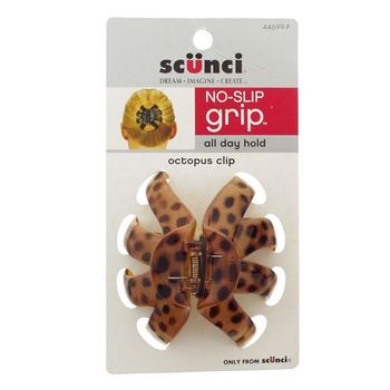 Scunci - No Slip Grip - Octopus Claw Clip - Spotted Brown (1)