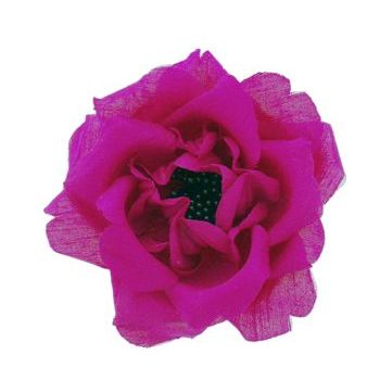 Karin's Garden - Dupioni Silk Rose w/Black Seeds - Fuchsia (1)