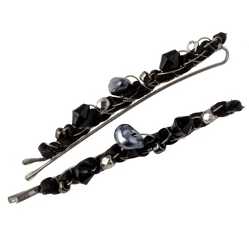 Evita Peroni - Canut Bobby Pins - Black (Set of 2)