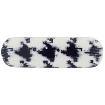 Charles Wahba - Rounded Rec Houndstooth Barrette - White (1)