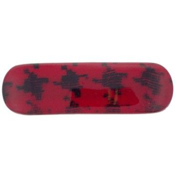Charles Wahba - Rounded Rec Houndstooth Barrette - Red (1)