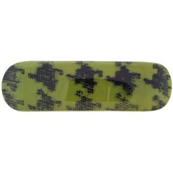 Charles Wahba - Rounded Rec Houndstooth Barrette - Sage (1)