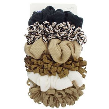 Goody - HairHints - Shoelace Scrunchies - Assorted Natural Earth Tones (Set of 6)