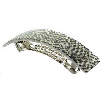 Conair Accessories - Black & White Mosaic Curved Barrette