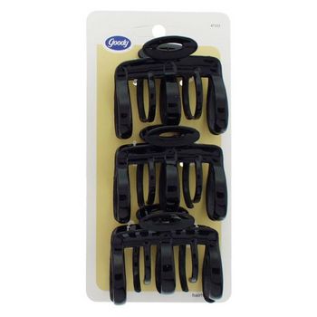 Goody - HairHints - Multi-Teeth Claw Clips - Black (Set of 3)