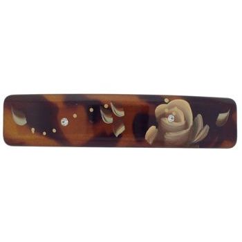 Conair Accessories - Large Barrette - Painted Flower w/Stones - Tort