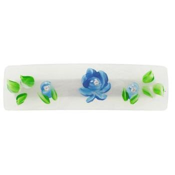 Conair Accessories - Large Barrette - Painted Flower w/Stones - White