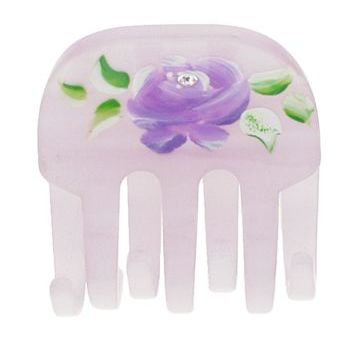 Conair Accessories - Painted Flower w/Stones Chunky Jaw - Lilac