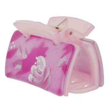 Conair Accessories - Painted Flower w/Stones Square Jaw - Pink
