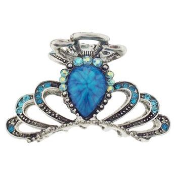 SOHO BEAT - French Fashionista - Moonstone and Crystal Jaw Clip - Aquamarine