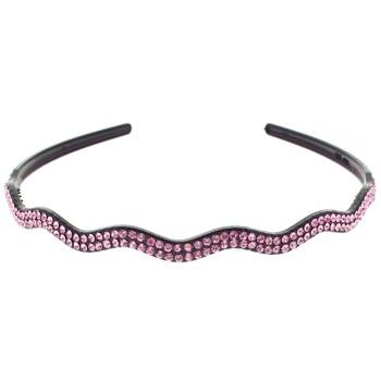 SOHO BEAT - Crystal Avenue - Skinny Wavy Crystal Headband - Rose