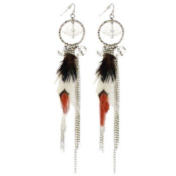 SOHO BEAT - Navajo Couture - Medicine Woman Feather and Crystal Earrings