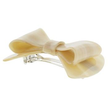 Bellissima - Large Bow Barrette - Light Horn (1)