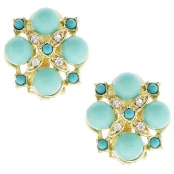 RJ Graziano - Turquoise and Daimond Swarovski Crystal Earrings