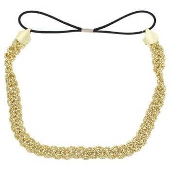 SBNY Accessories - Metal Braid Stretch Headband - Gold