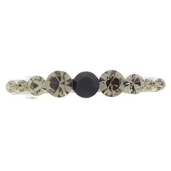 Karen Marie - Crystal Line Barrette - Black (1)