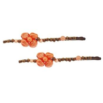 Evita Peroni - Jacobine Bobby Pins - Peach (Set of 2)