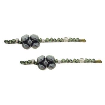 Evita Peroni - Jacobine Bobby Pins - Black Pearl (Set of 2)