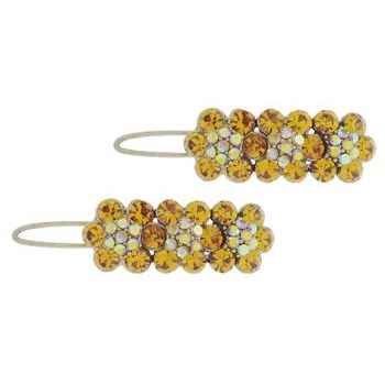 Conair Accessories - Jeweled Mini Barrette - Citrine Diamond Flower (2)