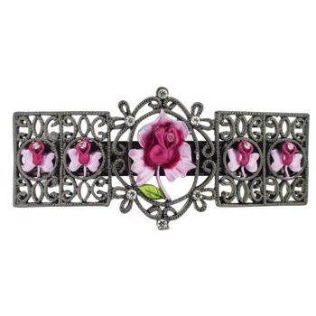 Conair Accessories - Rosette Link Black Barrette - Fuschia