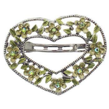 Conair Accessories - Heart & Flower Barrette - Fern