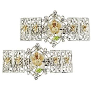 Conair Accessories - Rosette Link Mini Silver Barrettes - Gold