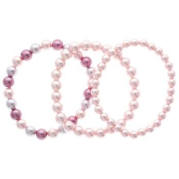Conair Accessories - Faux Pearl Ponytail Holder - Pink (Set of 3)
