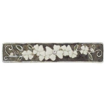 Conair Accessories - Black/White Metal Floral Barrette