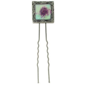 Conair Accessories - Natural Flower Inlay Square Hair Stick - Pink (1)