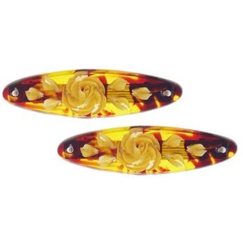 Conair Accessories - Oval Barrettes - Infused Flower - Golden Yellow (Set of 2)