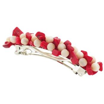 Conair Accessories - Semi Precious Cluster Barrette - Coral Red  (1)