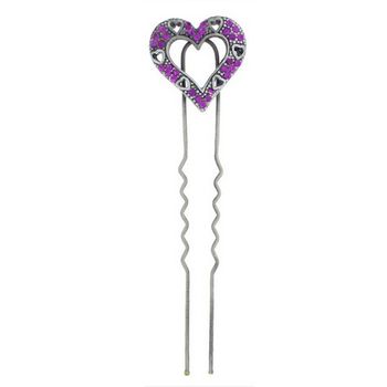 Conair Accessories - Heart Hair Stick- Purple (1)