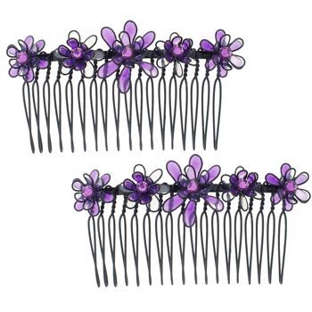 Conair Accessories - Color Wire Flower Side Comb - Purple