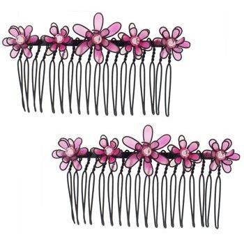 Conair Accessories - Color Wire Flower Side Comb - Rose