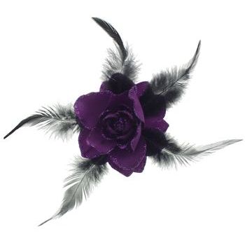 Conair Accessories - Feather and Rose Barrette - Purple