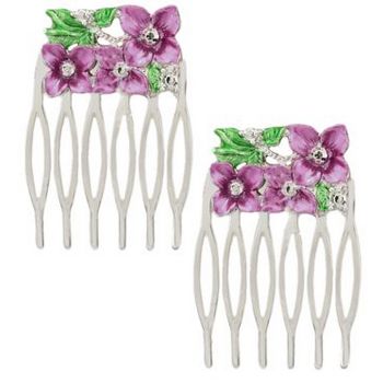 Conair Accessories - Flower Metal Side Combs - Tropical Flower (1)