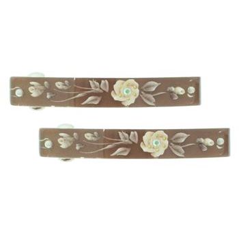 Conair Accessories - Small Barrettes - Infused Flower - Chocolate (2)