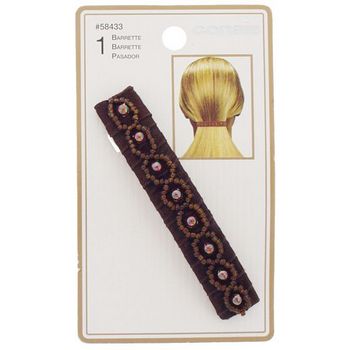 Conair Accessories - Medium Beaded Barrette - Chocolate (1)