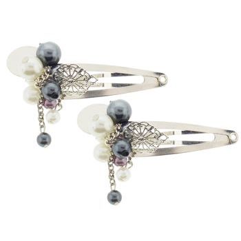 Conair Accessories - Dangling Beads Sleeper Clips - Blue