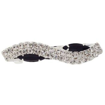 Caravan - Crystal Barrette - Curve w/Black Stones