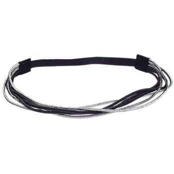 SBNY Accessories - Six Stranded Metallic Bandeau - Silver and Black